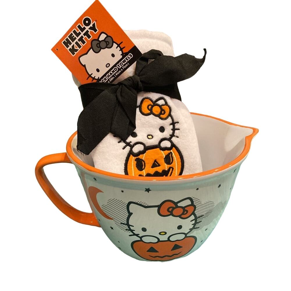 Hello kitty Halloween Towels and Mixing Bowl 2023